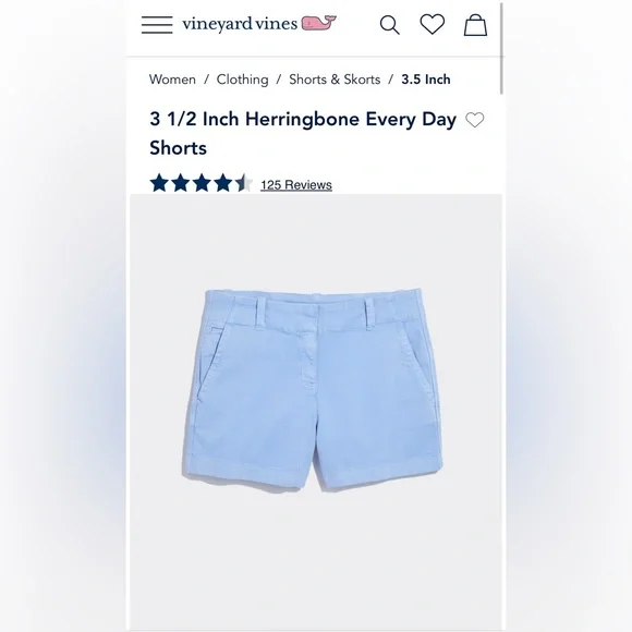 Vineyard Vines 3 1/2 Inch Herringbone Every Day Shorts - Picture 5 of 9